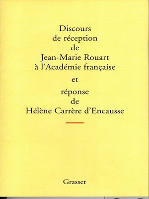 cover image of Discours de réception à l'Académie française